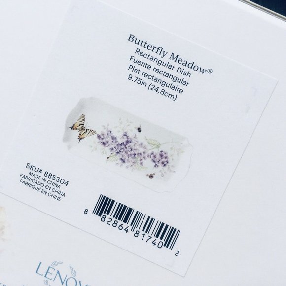 new in box Lenox Swallowtail Butterfly Meadow 9.75" Porcelain Tray Lilac Floral - Picture 9 of 10